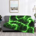 thumbnail image 2 of Yiaed Green Lightning Print Blanket Throw Blanket Soft Cozy Flannel Blanket for Home Bed Sofa Couch Chair-40"x30", 2 of 6