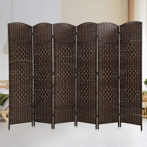 Room Divider Folding Privacy Wooden Screen?6Panel Partition Wall 6 Ft Tall Room Divider for Living Room Bedroom Study Portable Room Seperating Divider Home Furniture Privacy Folding Wall,Brown