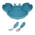 thumbnail image 3 of Silicone Suction Plate, Safe Anti Slip Stain   Cute High Temperature  Toddler Plates  For Kids ,Green,Blue, 3 of 8