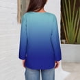 thumbnail image 5 of HVOBTTY Womens Long Sleeve Pullover T Shirt, Fall Tops for Women, Women's Casual Fashion Soft Gradient Print V Neck Daily Wear Pullover Top Blue, XXXL, 5 of 5