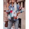 thumbnail image 2 of HSHDLDF Women's Aztec Denim Jacket Distressed Lapel Long Sleeve Vintage Button Down Denim Jacket Shacket, 2 of 6