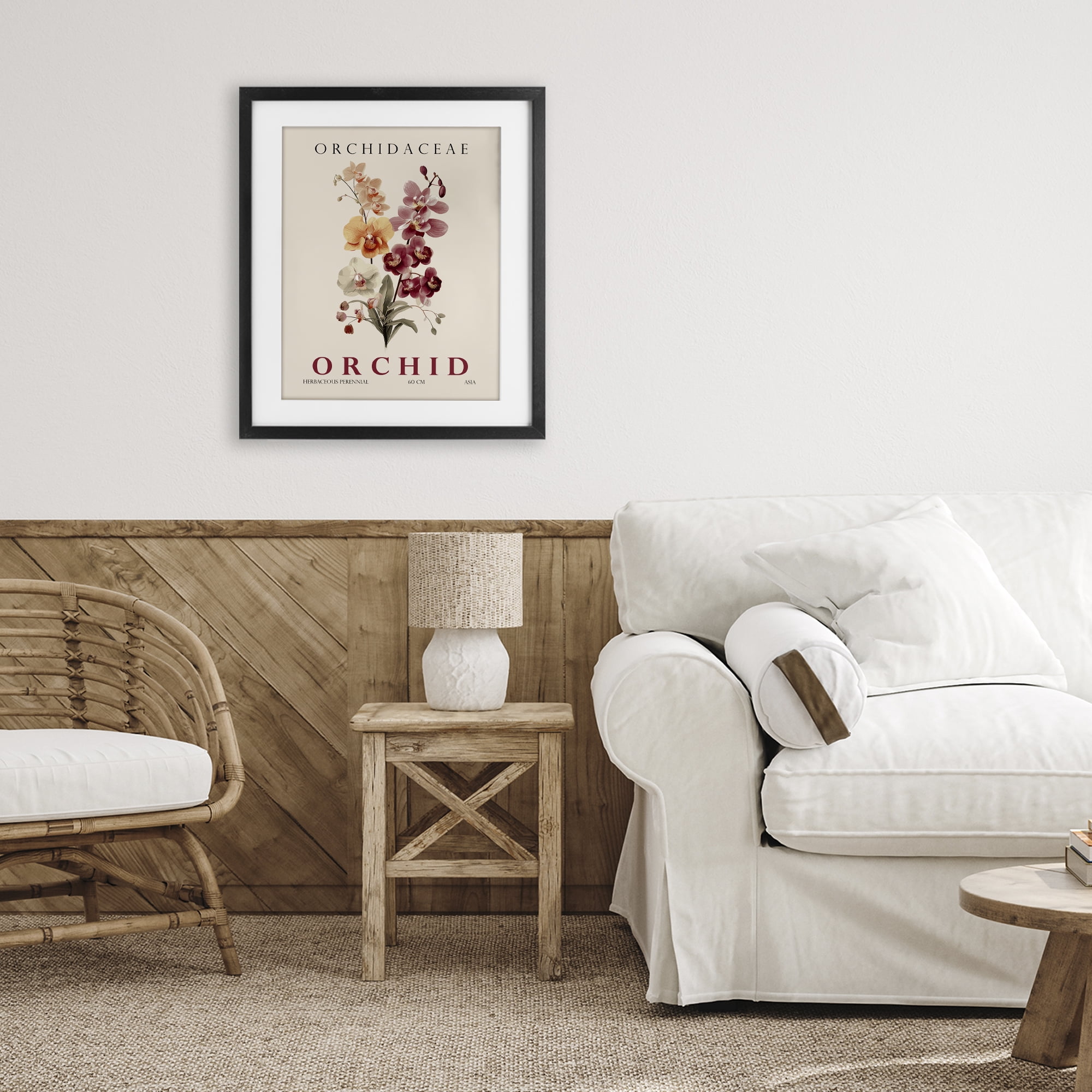 Stupell Industries Natural Orchid Bundle Black Framed Print Under Glass, design by Christopher Giampietro