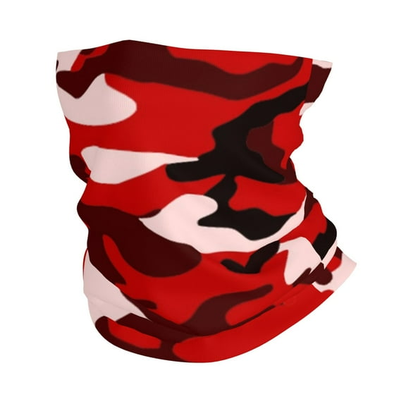 Cooling Neck Gaiter Face Cover Scarf Red Camouflage Protection Mask Windproof Hiking Cycling Running For Men Women