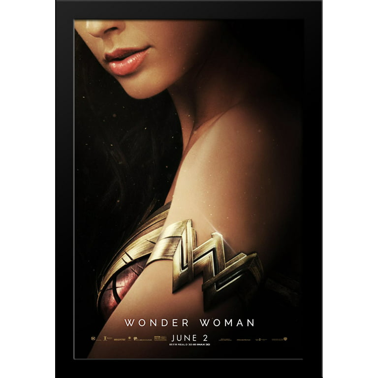 Wonder Woman 28x36 Large Black Wood Framed Movie Poster Art Print