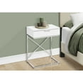 thumbnail image 4 of Sophisticated Glossy White Accent Table, Nightstand with Storage Drawer, Chrome Frame, 4 of 6