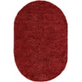 thumbnail image 3 of Unique Loom Davos Shag Collection Area Rug - Solid (5' 3" x 8' Oval Poppy), 3 of 7