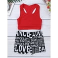 thumbnail image 3 of inlzdz Girls 2 Piece Gymnastics Sport Dance Outfit Racer Back Crop Top with Boyshort Athletic Dancewear Red 7-8, 3 of 6