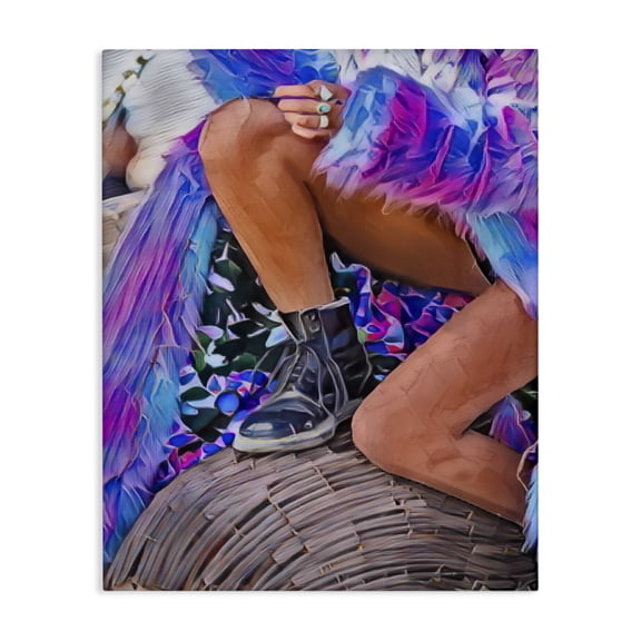 Purple Fur & Boots Canvas Wall Art, design by Jesse Keith