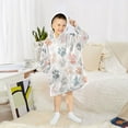 thumbnail image 6 of Wearable Blanket with Sleeves and Pocket Oversized Hooded Sweatshirt 3-14 YR Watercolor Dog Paw Prints S, 6 of 7