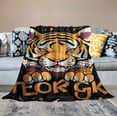 thumbnail image 2 of ONETECH  Tiger Blanket Small Throw Blanket for Girls - Soft Fuzzy Blankets for Couch, Living Room &amp; Office - Black Cute Cozy Blankets Gift, 2 of 6