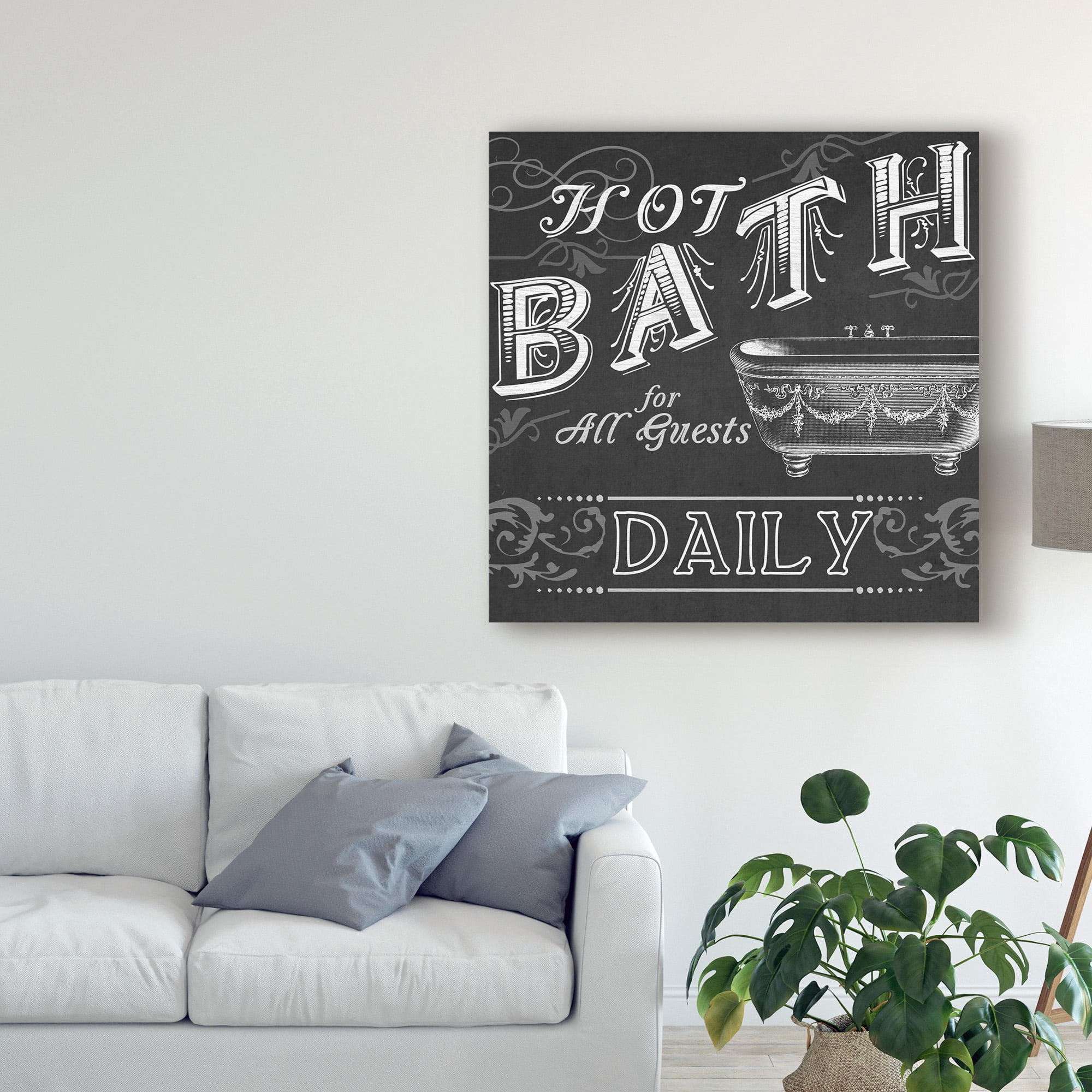 Trademark Fine Art 'Chalkboard Bath Signs II' Canvas Art by June Erica Vess
