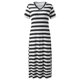 thumbnail image 2 of Gibobby Vestido largo casual de verano para mujer Vestido maxi a rayas de verano para mujer Manga corta Cuello en V Casual Suelto Vestidos largos divididos en la pla(Blanco,3XL), 2 of 5