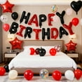 thumbnail image 4 of 43pcs Set 16-Inch Black and Red Birthday Letter Banner Balloon Kit, Red & Heart Theme for Valentine'S Day Couple Romantic Party Decorations, Wedding Anniversary Celebration Scene Decoration, 4 of 5