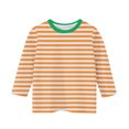 thumbnail image 4 of Spazoro Kids Girls Shirts Tee, 2025 3/4 Sleeve Stripe Print Crew Neck Casual Loose Tops for Child Girls Yellow Size 3 T, 4 of 5