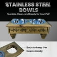 thumbnail image 4 of Iconic Pet Raised Wooden Pet Double Diner with Stainless Steel Bowls - Rustic Brown - Large, 4 of 9