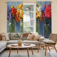 thumbnail image 2 of Spring Flowers Kitchen Curtain for Berdoom Living Room Cafe 72 Inch Length, Rustic Botanical Vases Floral Oil Painting Tiers Curtains Light Filtering Drapes Window Treatment 2 Panels 52"Wx72"L, 2 of 8