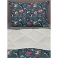 thumbnail image 3 of Cat Comforter & Sham Bedding Set, Hipster Faces Kitty Pet Heads Avatar Emotion Funny Feline Characters Cartoon, 3 pcs Duvet Set Microfiber Filling Quilt, 5 Sizes, Multicolor, by Ambesonne, 3 of 4