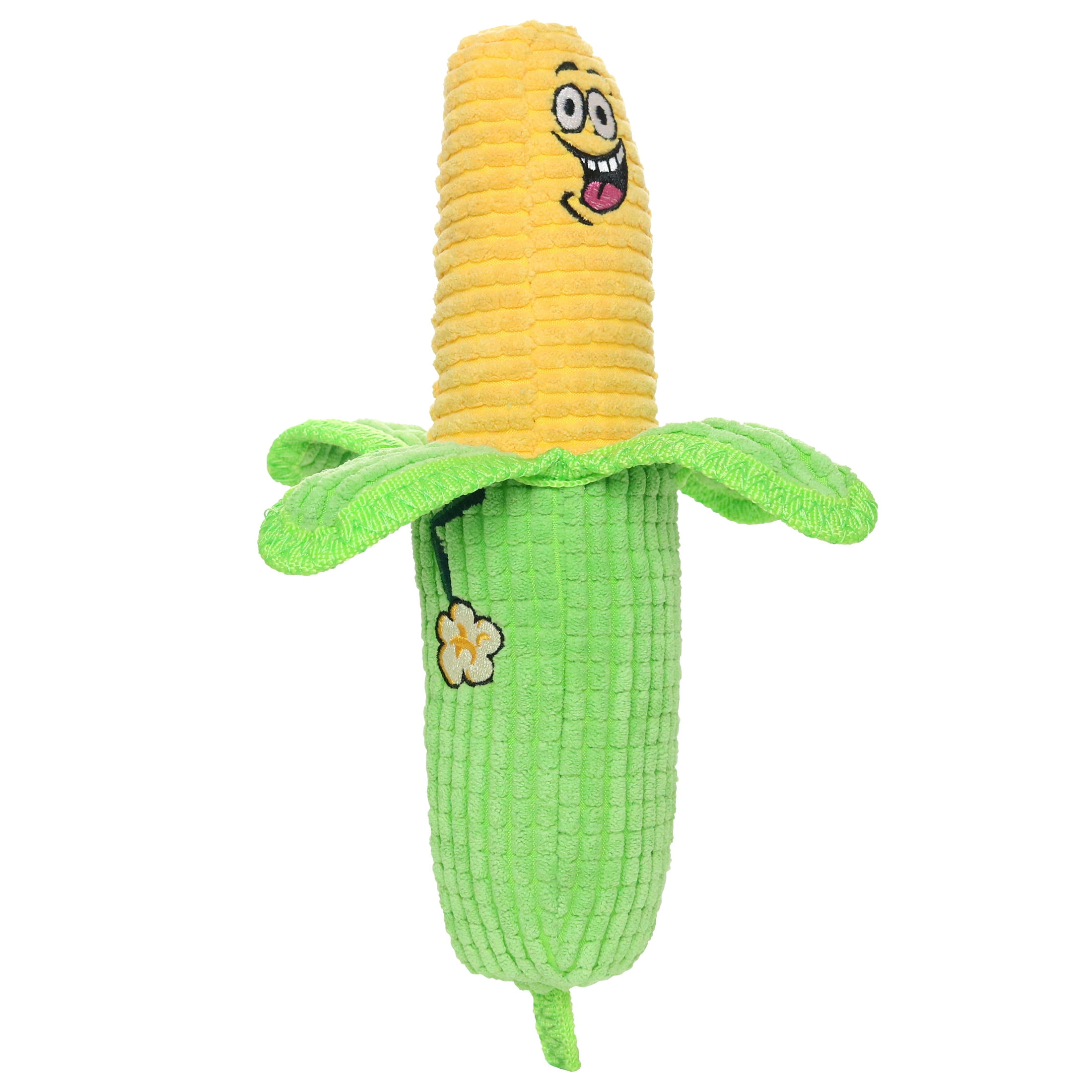Tuffy Funny Food Corn 2 in 1 Durable Plush Squeaky Dog Toy, 2-Pack