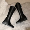 thumbnail image 4 of Women's Knee High Boots Round Toe Back Zipper On Comfortable Fashion Fall Winter Boot Black 5.5, 4 of 7