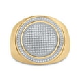 thumbnail image 1 of 10kt Yellow Gold Mens Round Pave-set Diamond Circle Frame Cluster Ring 1/2 Cttw, 1 of 4