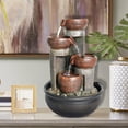 thumbnail image 3 of Indoor Water Fountain with LED Light, Tabletop Water Fountain - 4-Tier Soothing Cascading Waterfall Fountain for Home, Office Art Decor, 3 of 11