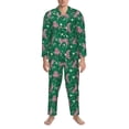 thumbnail image 3 of Kdxio Tropical Leopard Men’s Pajama Set Pajamas For Men 2 Piece PJ Set with Men Pajama Pants and Long Sleeve T-Shirt Lounge Set-XX-Large, 3 of 7