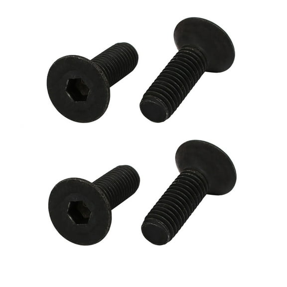 4pcs M8x25mm 10.9 Grade Flat Countersunk Head Hex Socket Left Hand Thread Bolt