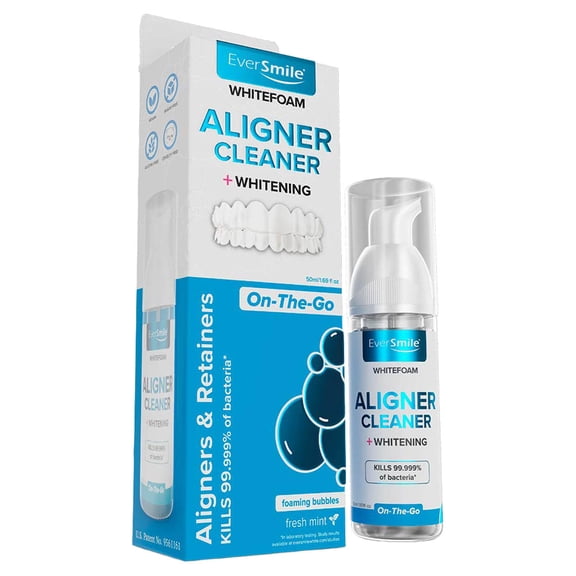EverSmile AlignerFresh Original Clean Foam – Cleaner Compatible w/Invisalign and All Clear Aligners & Retainers – Eliminates Bacteria, Whitens Teeth, Fights Bad Breath &nda