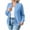 Light Blue-Inverlee Sweatshirt, variant on Women's Rib Stand Collar Full Zip Up Bomber Jacket Dual Side Pockets Long Sleeve Solid Color Lightweight Outer Coat Red S