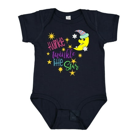 

Inktastic Twinkle Twinkle Little Star with Yellow Moon in Night Cap Gift Baby Boy or Baby Girl Bodysuit