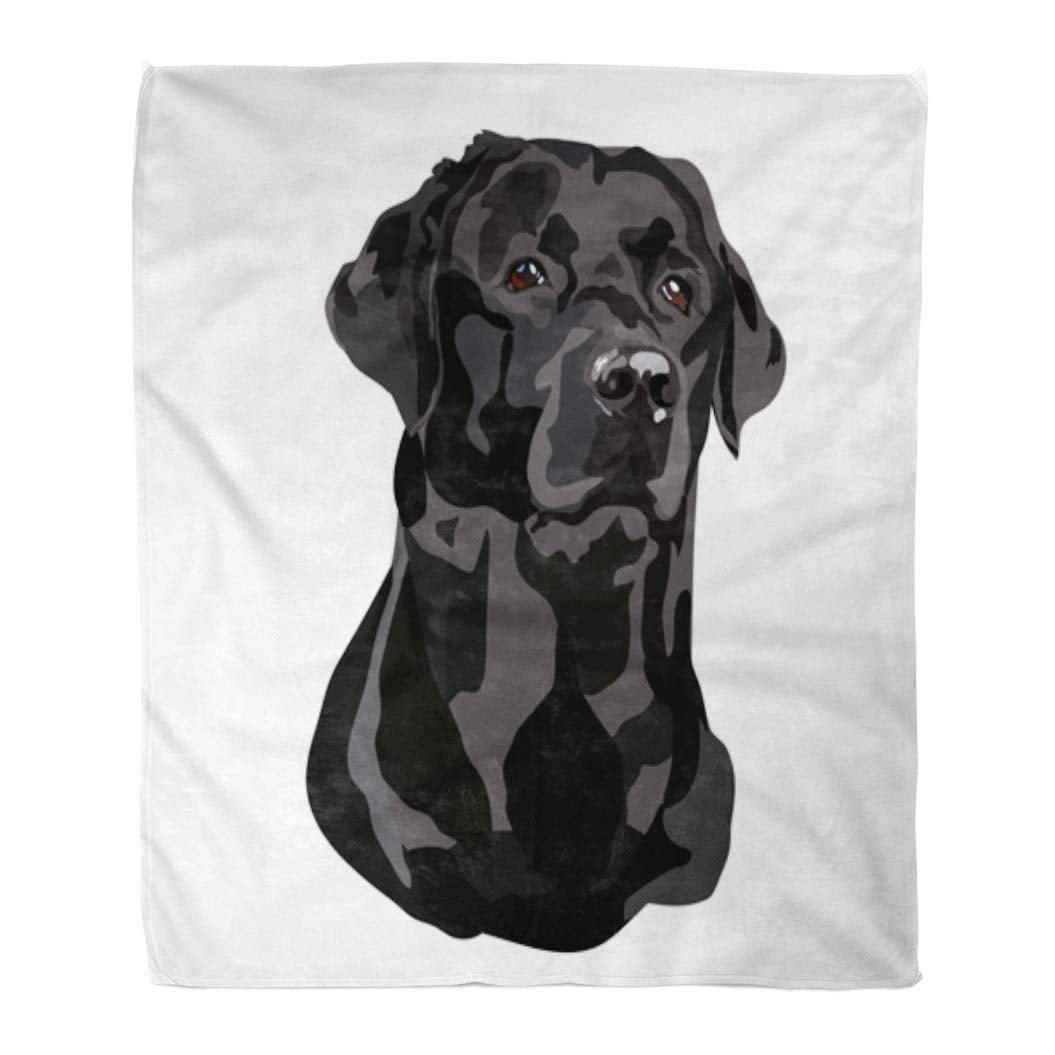 SIDONKU 50x60 inch Super Soft Throw Blanket Retriever Black Labrador