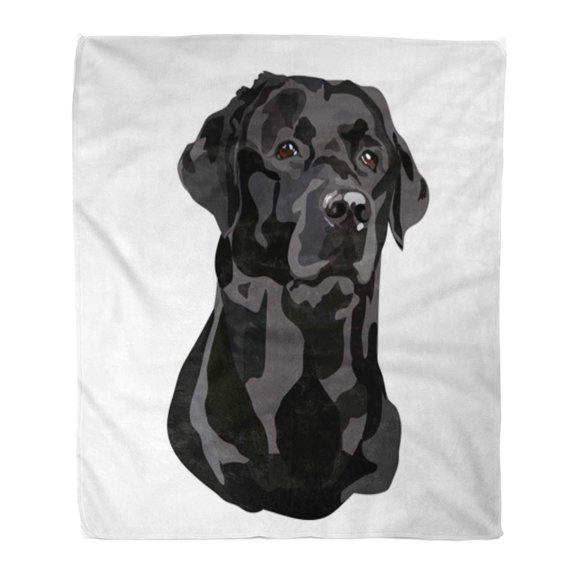 SIDONKU 58x80 inch Super Soft Throw Blanket Retriever Black Labrador Adorable Breed Canine Cute Dog Doggy Home Decorative Flannel Velvet Plush Blanket
