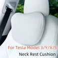 thumbnail image 2 of Reposacabezas para asiento de automóvil Tesla Model 3/Y/X/S, almohada para el cuello, soporte para reposacabezas, funda protectora de asiento de cuero de alta calidad, accesorios para automóvil, 2 of 5