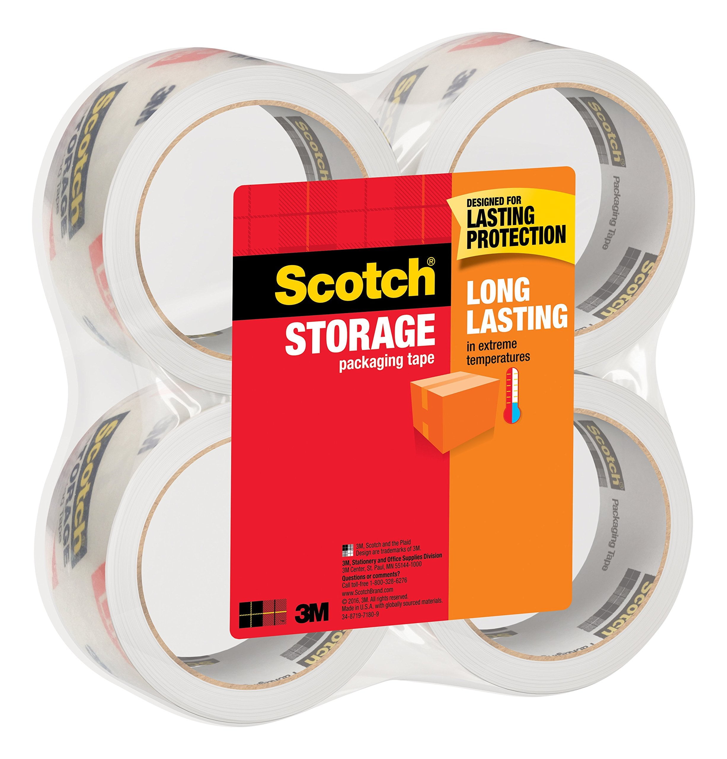 3650-6 6 Rolls New Long Lasting Storage Packaging Tape 1.88 Inches x 54.6 Yards