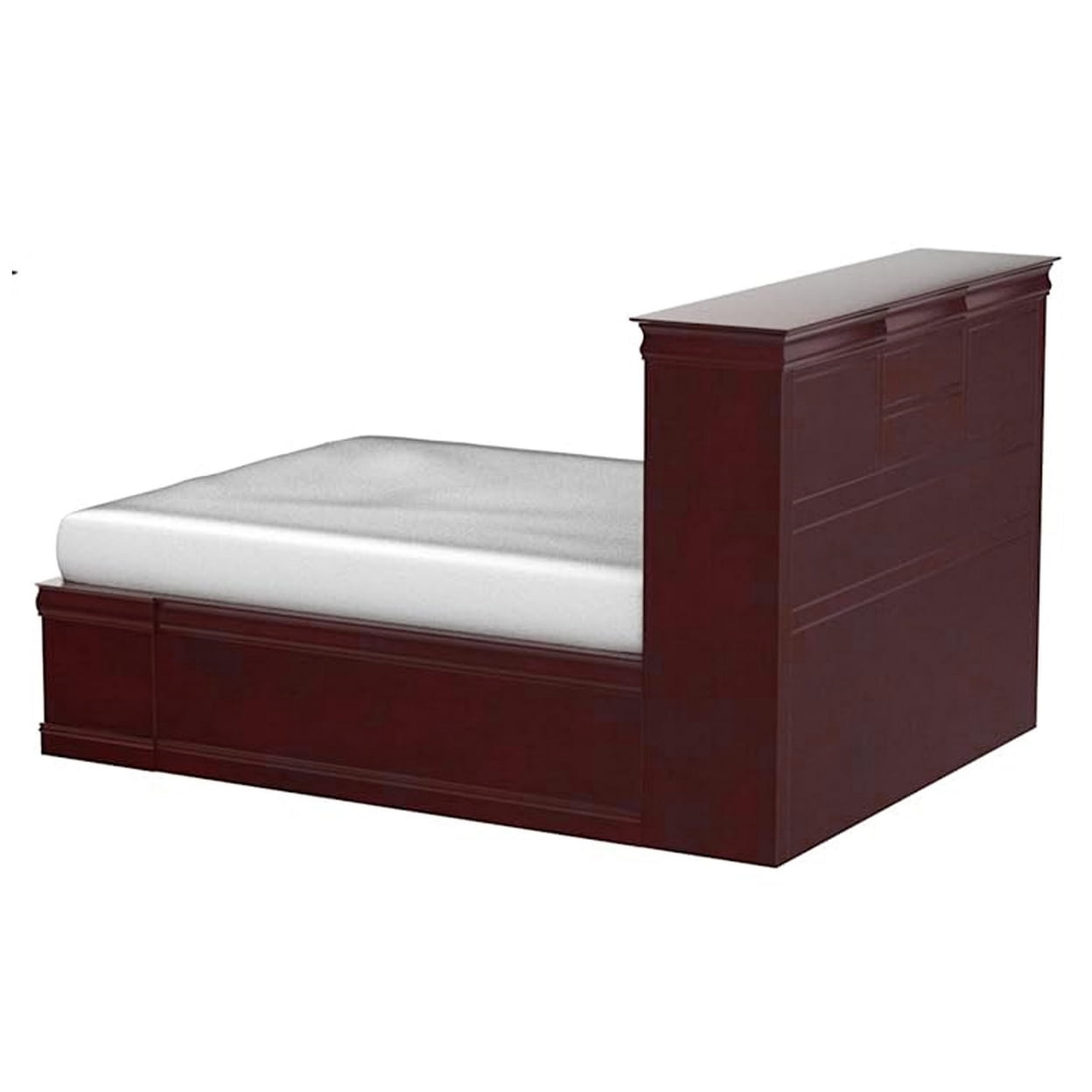 Passion Furniture Louis Philippe White King Storage Platform Bed