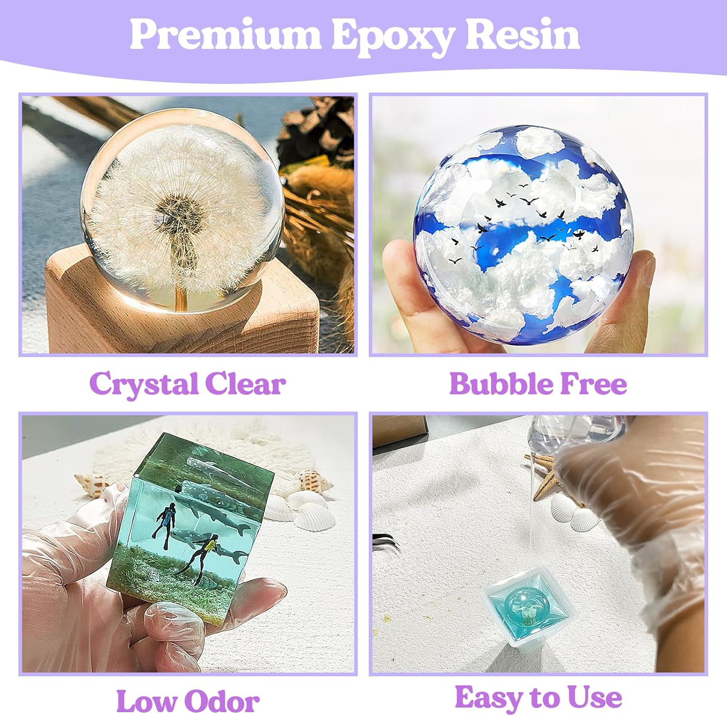 Let's Resin 16oz Epoxy Resin Kit with Molds & Flowers photo 4
