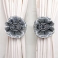 thumbnail image 3 of Promotion en Solde! Nomeni Rideaux en Polyester à Clip Fleur Attaches / Dos pour Panneaux de Rideaux Voile & Filet Gy Soldes Gris, 3 of 7