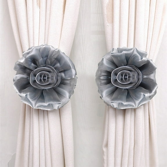 BallsFHK Clip-On Flower Tie Backs / Holdbacks For Voile & Net Curtain Panels