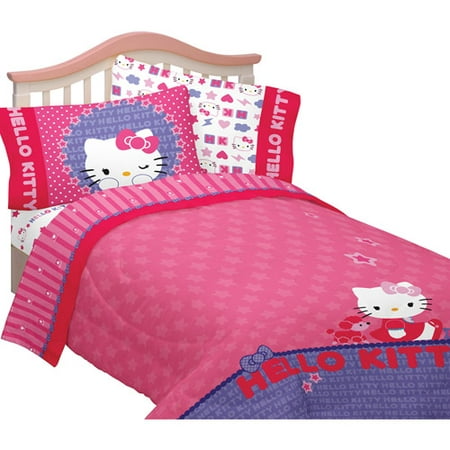 Hello Kitty Microfiber Twin Full Reversible Comforter Walmart Com