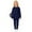 Navy, variant on Long Sleeve Top with Dress and Pants Combo, Toddler Girls Two Piece Outfit, Soft Color Casual Daily Wear for Baby Female Kids Winter Loose Soft Sets