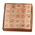 thumbnail image 1 of 25 mini sellos de madera para manualidades con estuche de almacenamiento Clima, 1 of 8