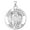 White Gold, variant on Saint Ambrose Religious Medal - 1 Inch Size of a Quarter - Sterling Silver