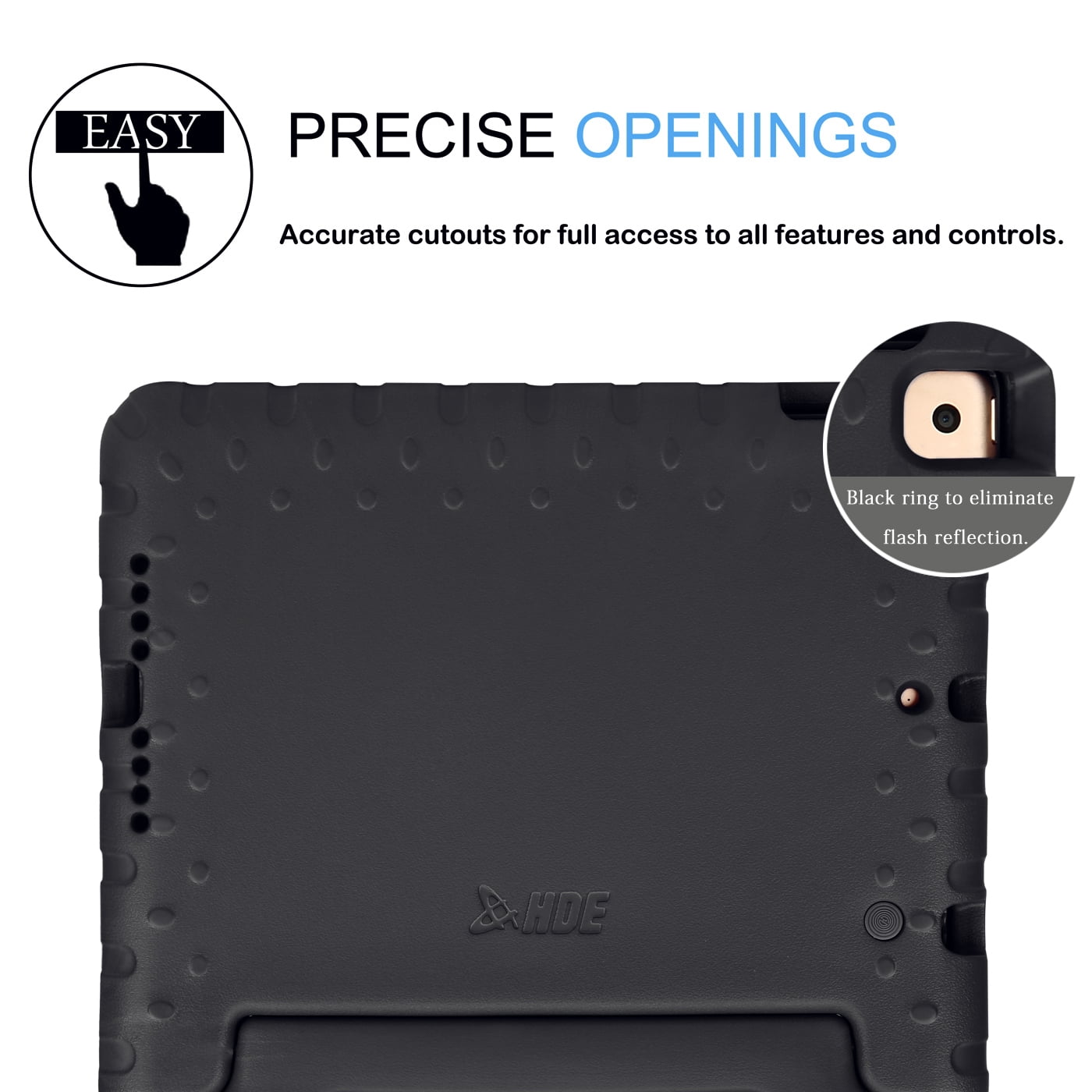 HDE Kids iPad Case with Built-In Screen Protector for 2021 9th Generation iPad 10.2 Inch, 2020 8th Gen, 2019 7th Gen, Black