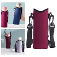 thumbnail image 5 of Detachable Neoprene Water Bottle Carrier Case Holder Cover Drinkware with Shoulder Strap Storage Portable Kettle Pouch for Hiking, Cycling , Red, 6.6cmx6.6cmx18.5cm, 5 of 10