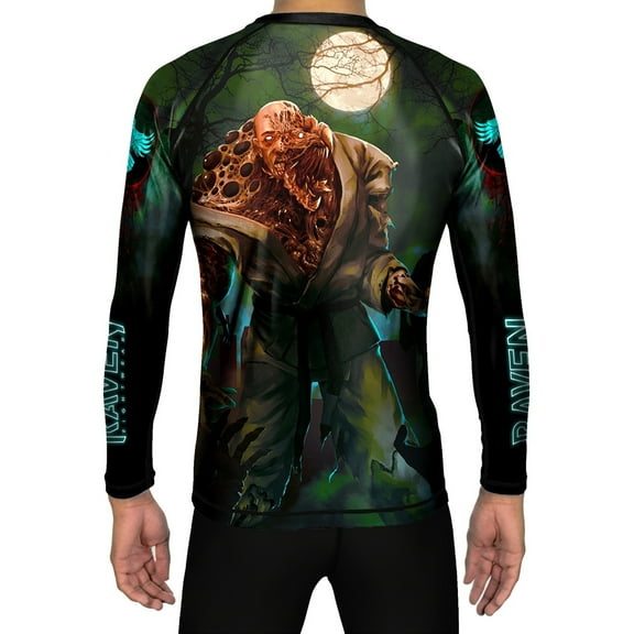 Raven Fightwear Men's Zombie BJJ Rash Guard MMA Black
