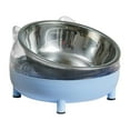 thumbnail image 2 of 15 degree Tilted Elevated Cat Bowls Water Bowls with Stand Feeding Station Stainless Steel Bowl Non Slip Raised Dish for Indoor Cats Puppy Kitten Blue, 2 of 7