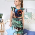 thumbnail image 4 of Fotbe Stylish Sunglasses Iguana Vestido de Dormir para Niñas de 3 a 10 Años, Mangas Cortas, Estilo Princesa, Pijama Camisón con Mangas Voladas-XX-Large, 4 of 6