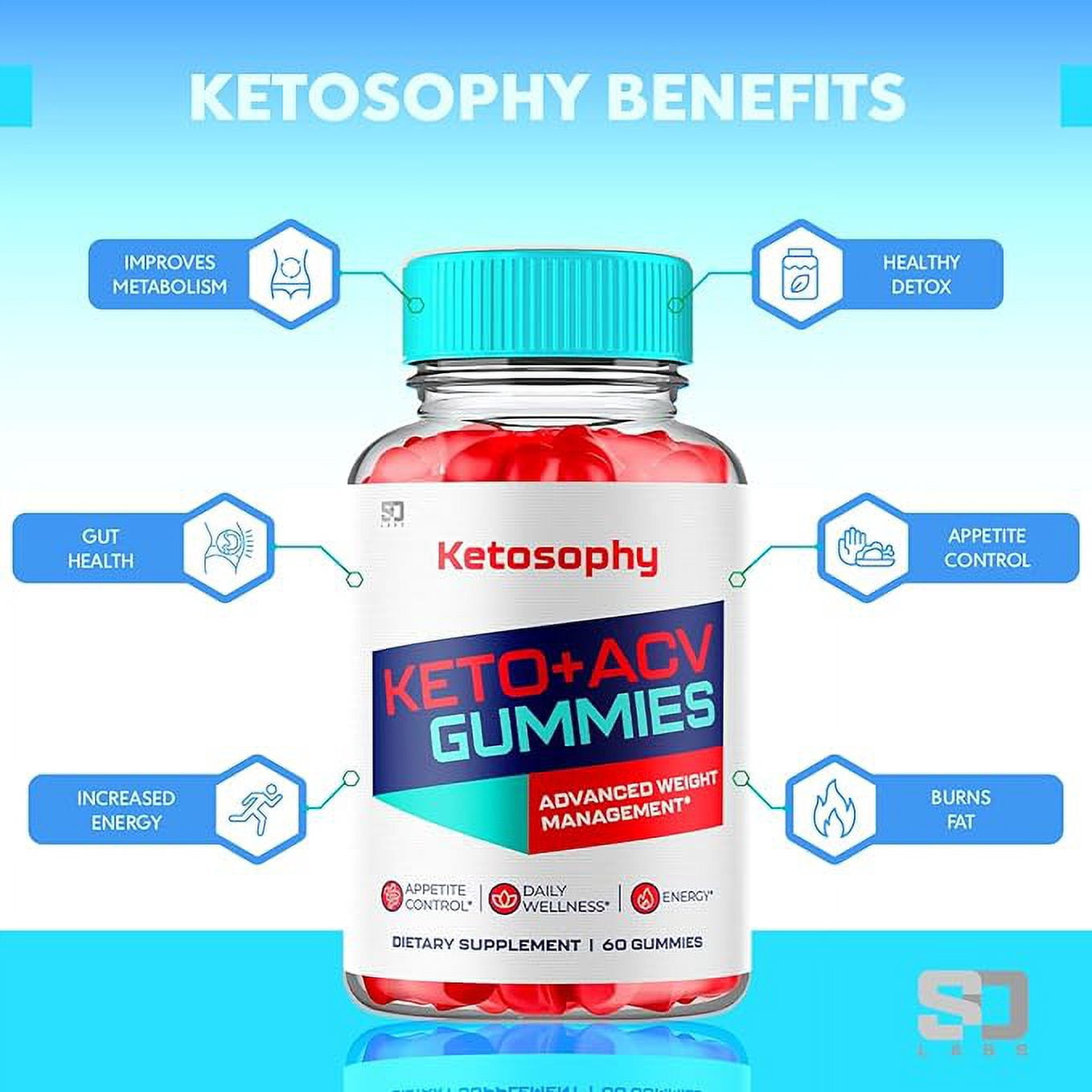 (3 Pack) Ketosophy ACV Keto Gummies, Ketosophy Advanced Weight Loss Gummies (180 Gummies)