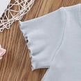 thumbnail image 5 of Fesfesfes Toddler Baby Girls Summer Solid Color Short Sleeve Top + Short+ Headband, 5 of 9