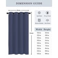 thumbnail image 6 of Dark Blue Thermal Insulated Blackout Curtains for Bedroom 36 Length Solid Color Room Darkening Curtain 1 Panel Grommet Window Curtain Drape for Living Room Nursery Room, 6 of 7